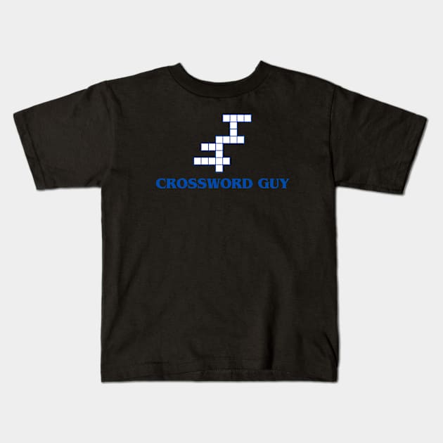 Crossword Guy Kids T-Shirt by HobbyAndArt